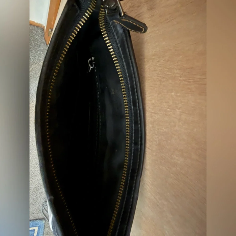 Coach Black Leather Messenger Bag Men’s